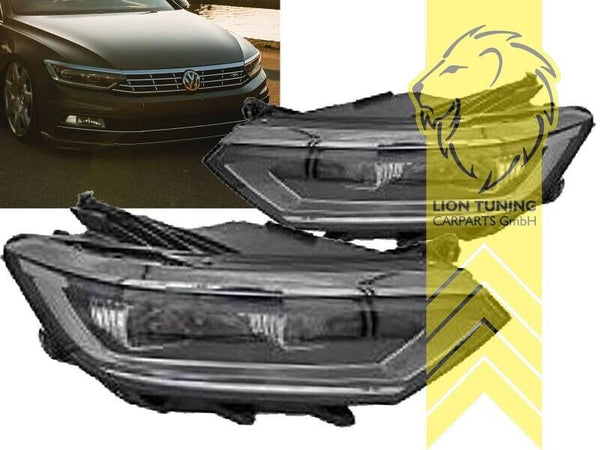 LT Pair LED DRL Lightbar Headlights VW Passat 3G B8 14-19 OE Halogen black LHD