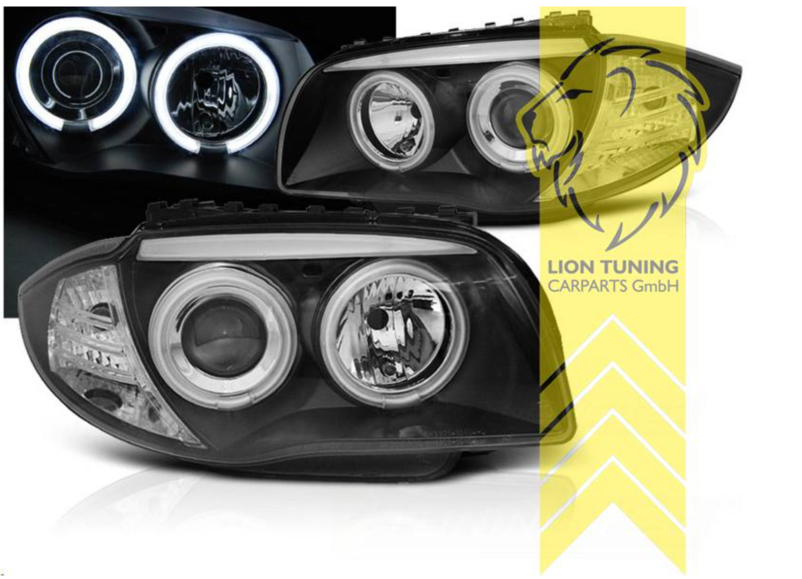 LT LED DRL CCFL Angel Eye Halo Ring Headlights BMW 1 Series E81 E82 E87 E88 LHD