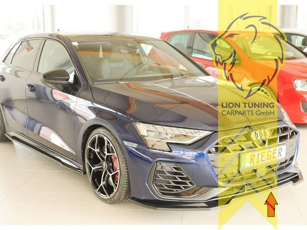 Rieger front bumper splitter valance Audi A3 GY Facelift S Line S3 Black Matte