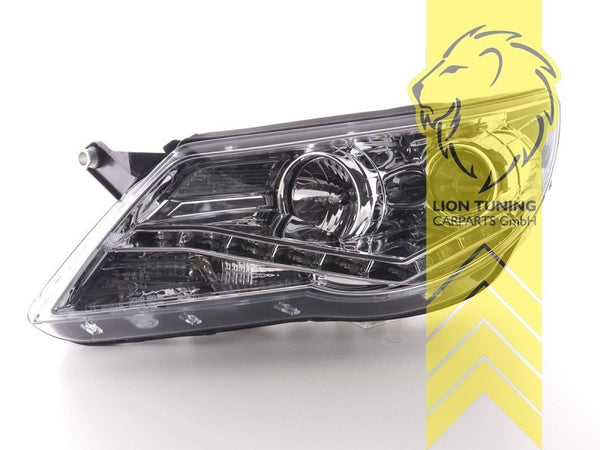 LT Pair LED Lightbar DRL Lightbar Headlights VW Tiguan chrome 07-11 H7 / H1 LHD