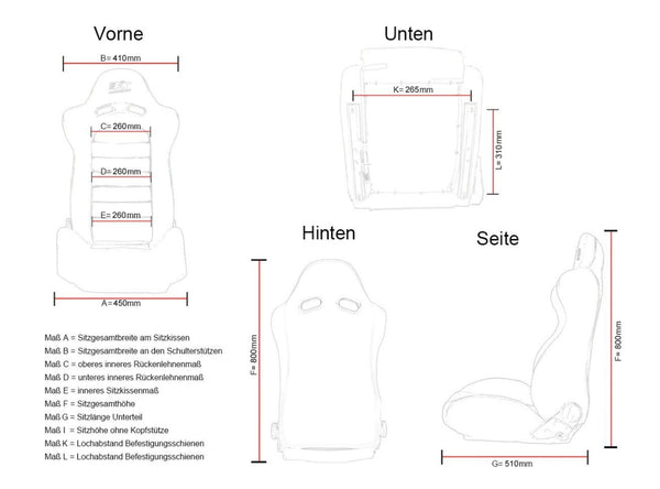 FK Pair Black Studded Headrest Classic Car Retro Kit Speedster Vintage Bucket Seats