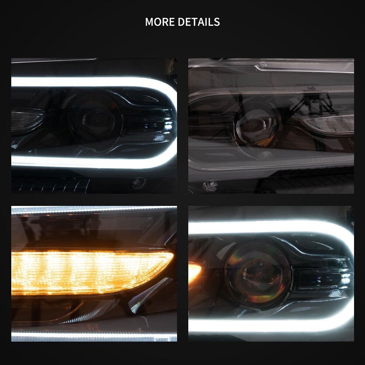 VLAND 11-14 Dodge Charger LD Pre-FL Lightbar LED DRL Headlights Dual Beam RHD