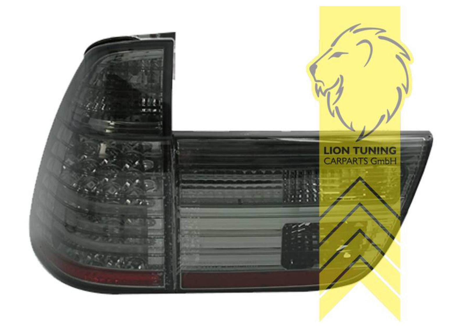 LT LED DRL Lightbar Pair Rear Lights BMW E53 X5 black smoke M Sport LHD