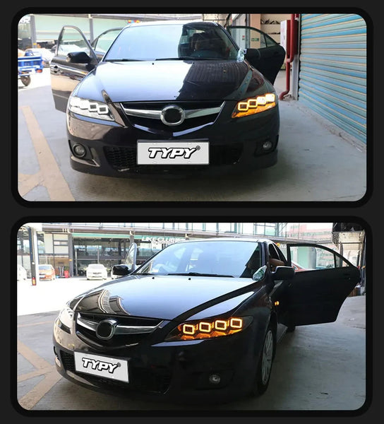 TYPY Pair 03-15 Mazda 6 Bugatti Styling Full LED DRL Dynamic Headlights LED