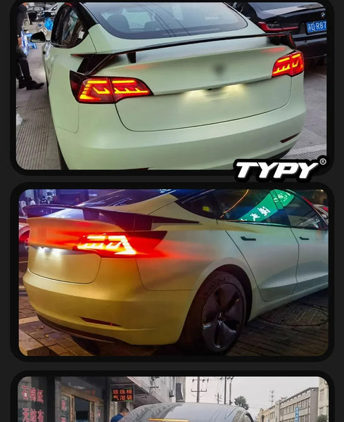 TYPY Pair 19-22 Tesla Model 3  Model Y Lightbar Sequential LED DRL Rear Lights