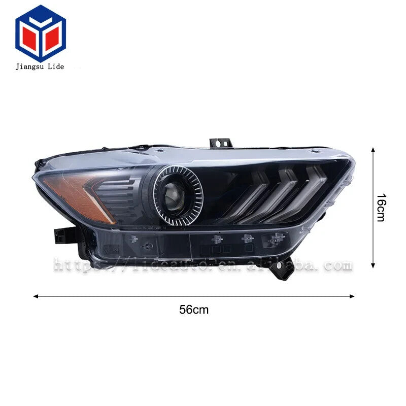 JLC LD902098 Pair Ford Mustang Headlights LED Halo 15-18