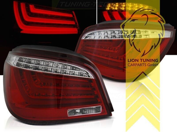 LT Pair LED REAR LIGHTS Lightbar DRL BMW 5-Series E60 Red Chrome 03-07 LHD