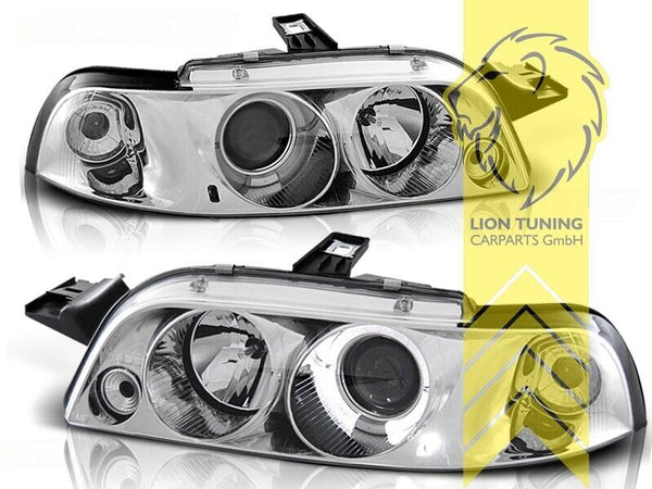 LT Pair LED DRL Lightbar Headlights Fiat Punto 1 Type 176 93-00 chrome LHD