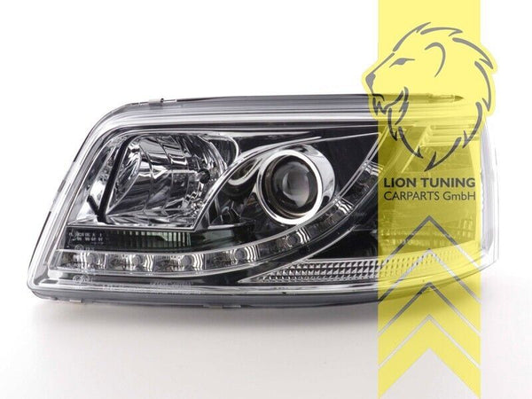 LT LED DRL Lightbar Headlights VW T5 Bus Transporter 03-09 Multivan chrome LHD