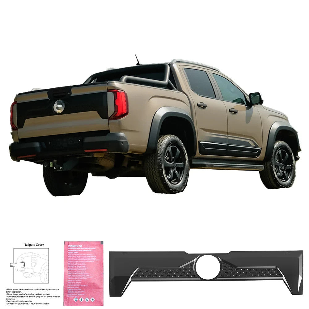 OW  Tailgate Cover Panel Armour VW Amarok 2022+ HD Body Styling Matte Black