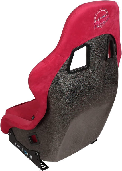 UK STOCK NRG PRISMA ULTRA x1 Universal Sports Bucket Seat Red Alcantara MEDIUM