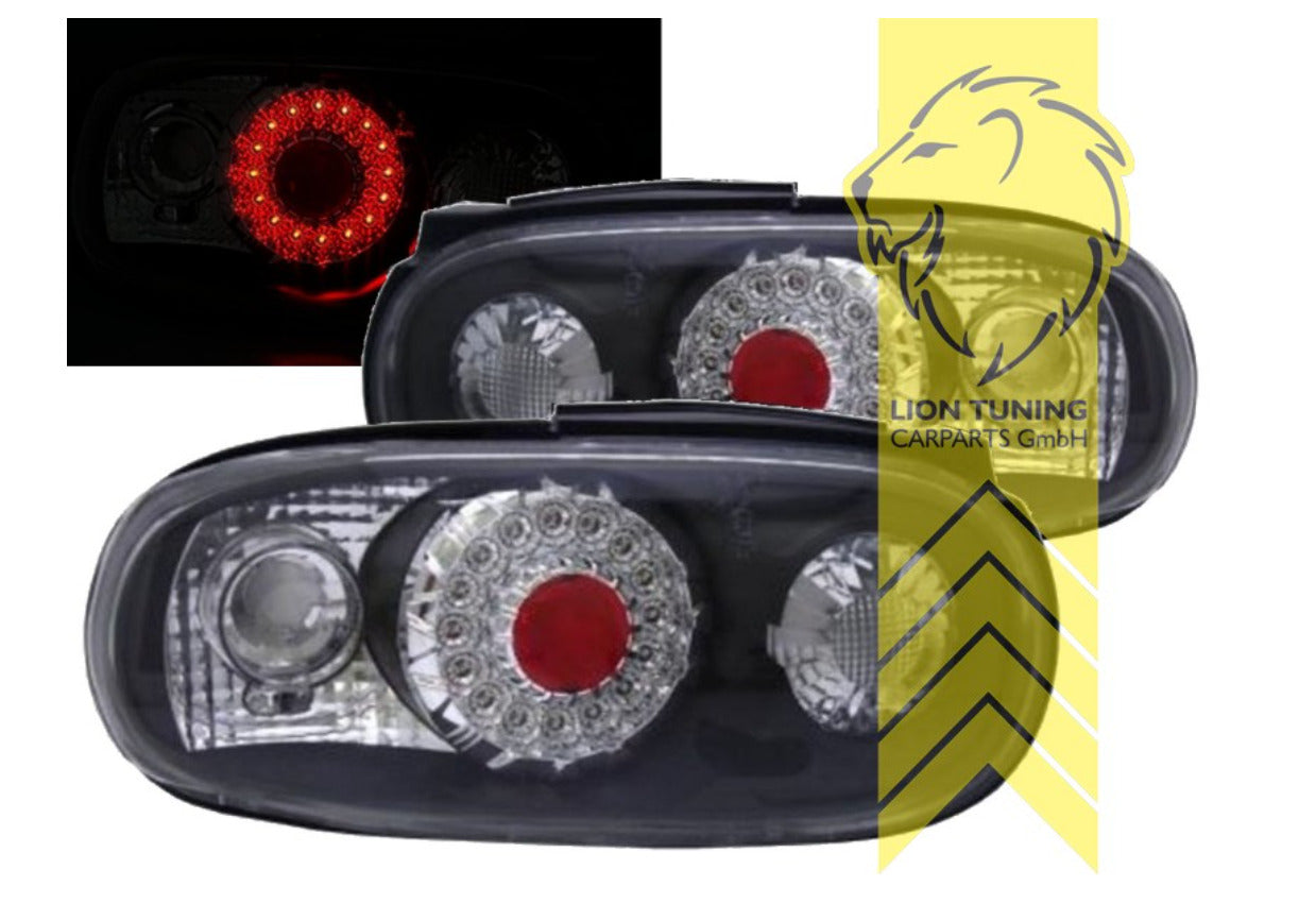 LT Pair LED DRL Lightbar Rear Tail Lights Mazda MX5 1 MK1 NA Black Smoke red LHD