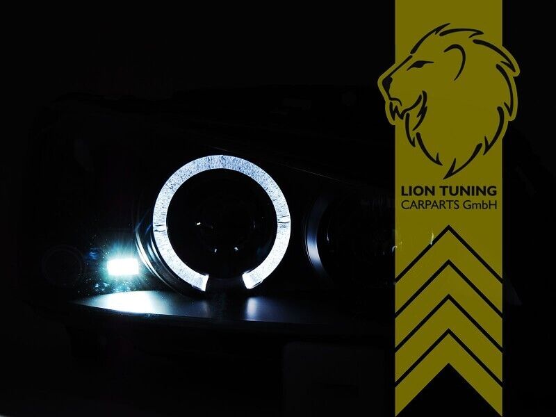 LT LED DRL Angel Eye Halo Ring Headlights Peugeot 106 2 Type 1 96-04  black LHD