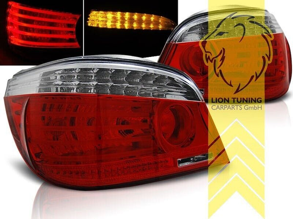 LT Pair LED REAR LIGHTS Lightbar DRL BMW 5-Series E60 Red Clear 03-07 LHD