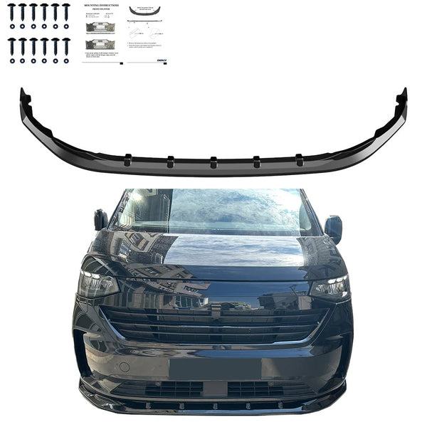 OW Front Bumper Lower Splitter Valance VW Transporter T7 24+ ABS Gloss Black