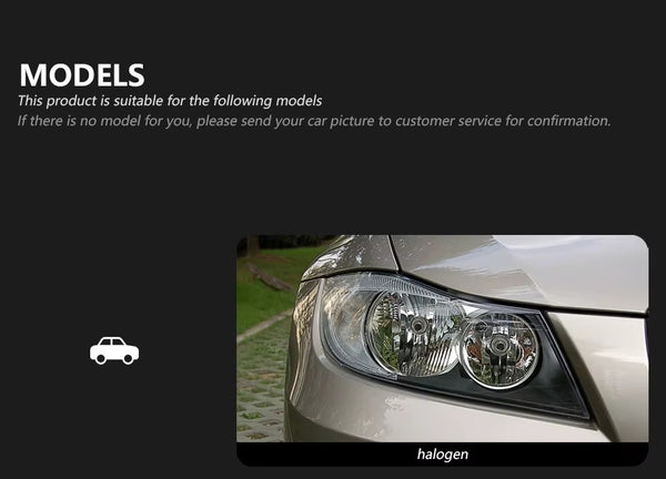 AKD Pair BMW E90 05-12 LED DRL Dynamic Lightbar Headlights LHD