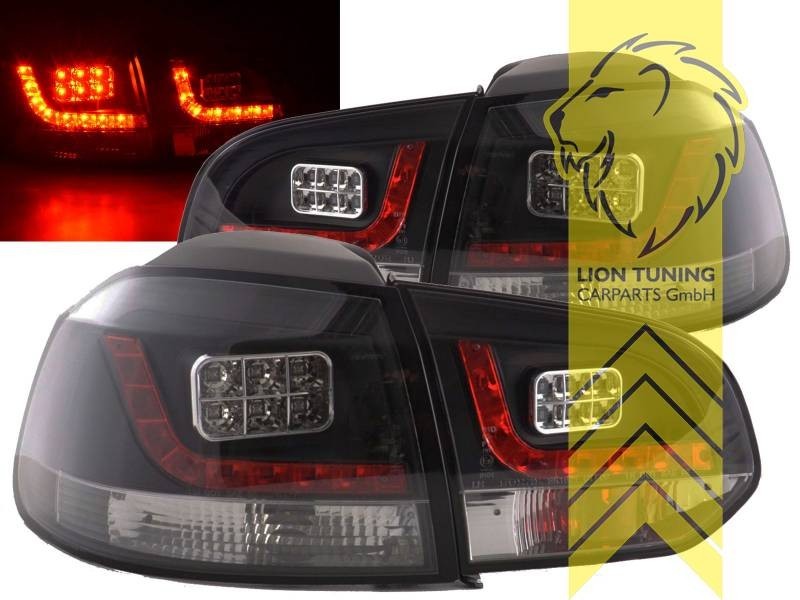 LT Pair LED DRL Lightbar REAR LIGHTS Tail VW Golf 6 black 08-13 5K1 LHD