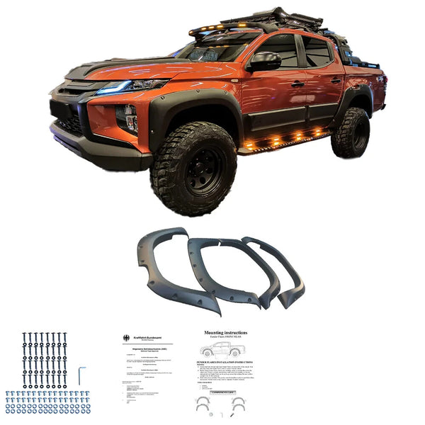 OW Fender Flares Wide Arch Kit MITSUBISHI L200 Triton Series 6 ABS Black ABE TUV