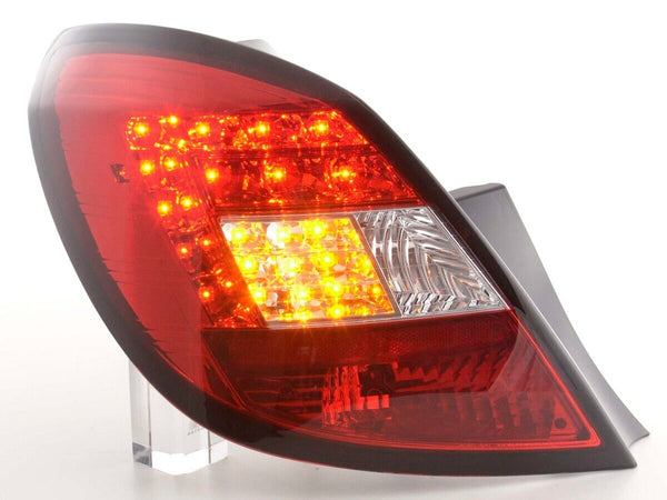 FK Pair LED Lightbar Rear Lights Opel Corsa D 5-door 06-10 red / clear LHD