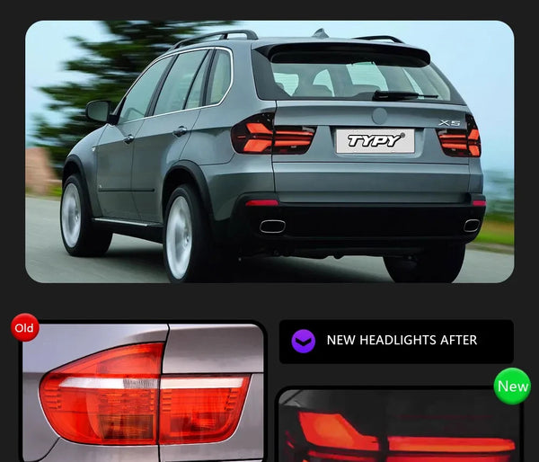 TYPY Pair 07-10 + 11-13 BMW X5 E70 Lightbar LED DRL Dynamic Rear Lights 07-13