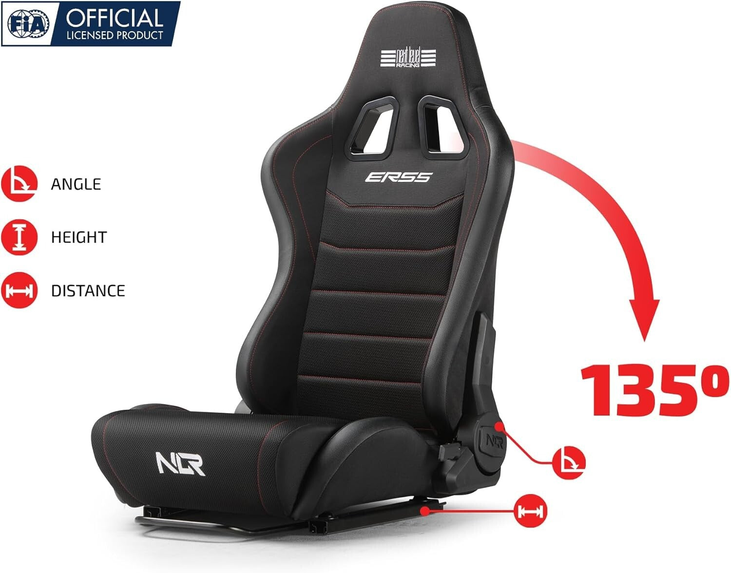 NLR ERS5 Elite x1 Universal Bucket Sports Seat Black Car Racing Simulator Sim