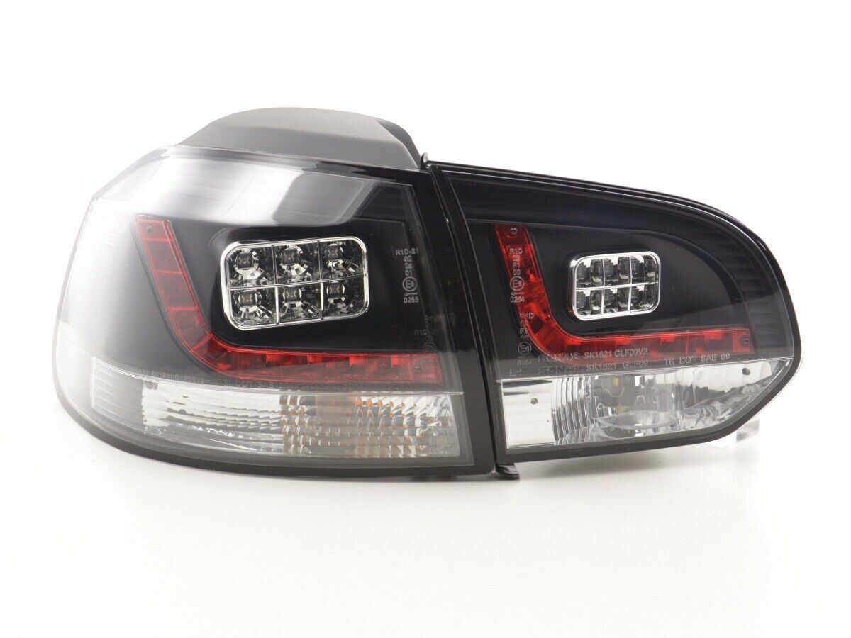 FK Pair LED Lightbar Rear Lights VW Golf 6 MK6 1K 08-12 smoke black RHD