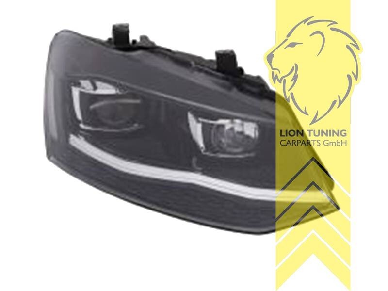 LT LED DRL Lightbar Halo Projector Headlights W Polo 6R 6C 09-17 black LHD