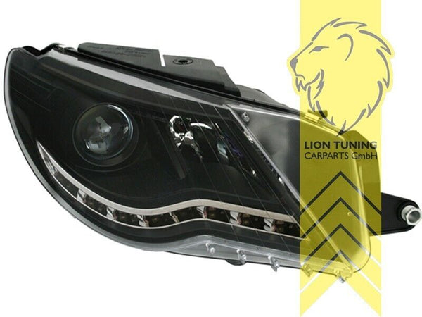 LT Pair LED DRL Halo Lightbar Headlights VW VW Passat CC 357 08-12 black LHD