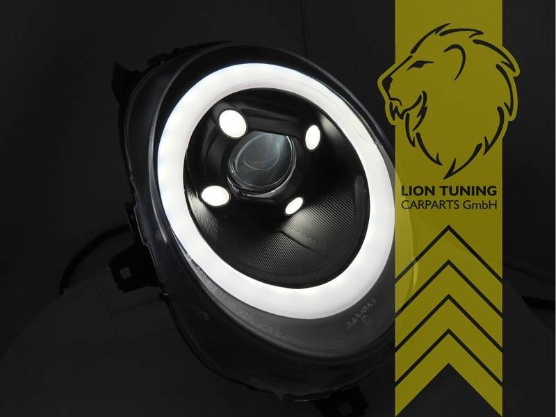 LT 2026 LED DRL Lightbar Halo Ring Headlights Mini F55 F56 F57 JCW Black LHD