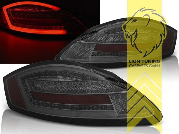 LT Pair LED DRL Lightbar Rear Tail Lights Porsche Boxster 987 black smoke LHD