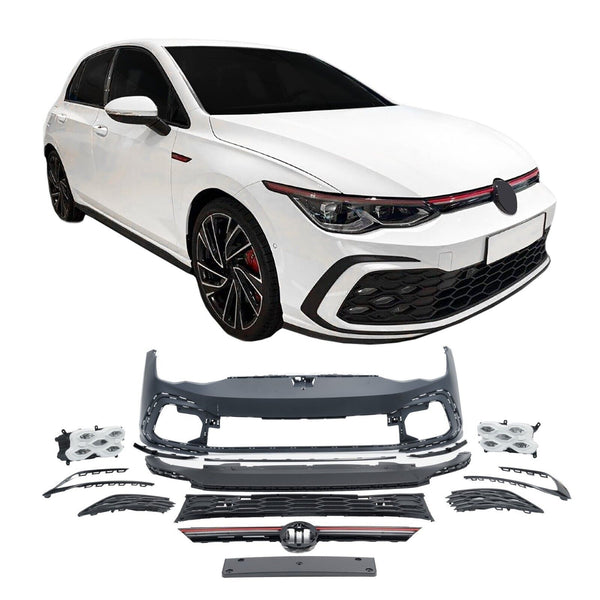 JOM Golf 8 Front Bumper + Grille + LED Strip + Fogs PDC NSW - NO SRA / No E-Mark