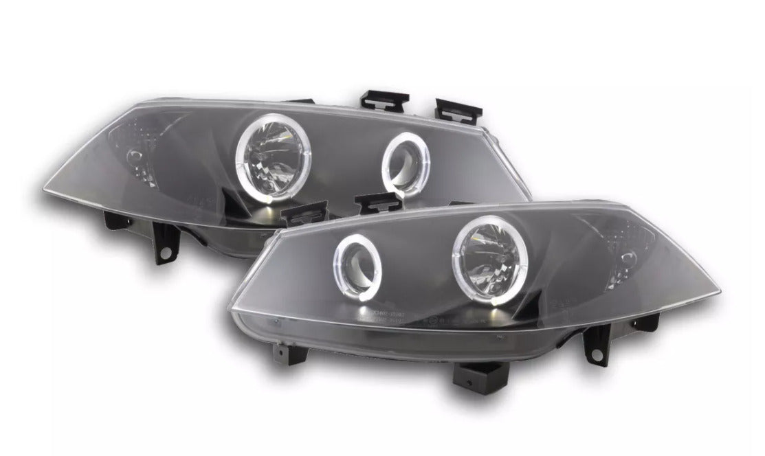 LT LED DRL Halo Headlights Renault Megane 2 MK2 Cabrio Grandtour Steps black LHD