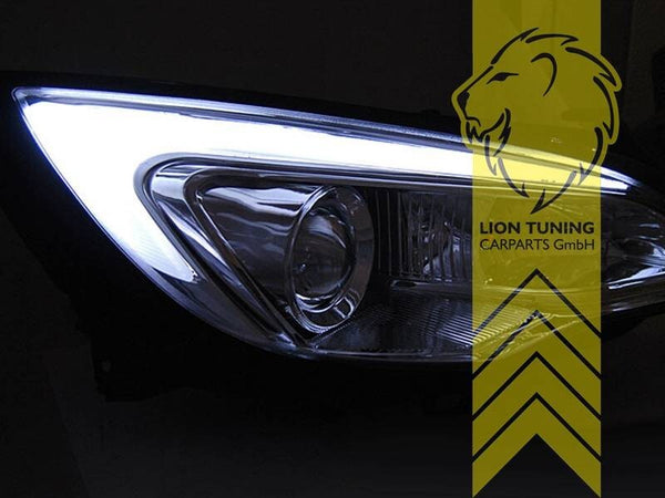 LT Set LED Halo Lightbar Headlights Opel Astra J sedan caravan black 09-15 LHD