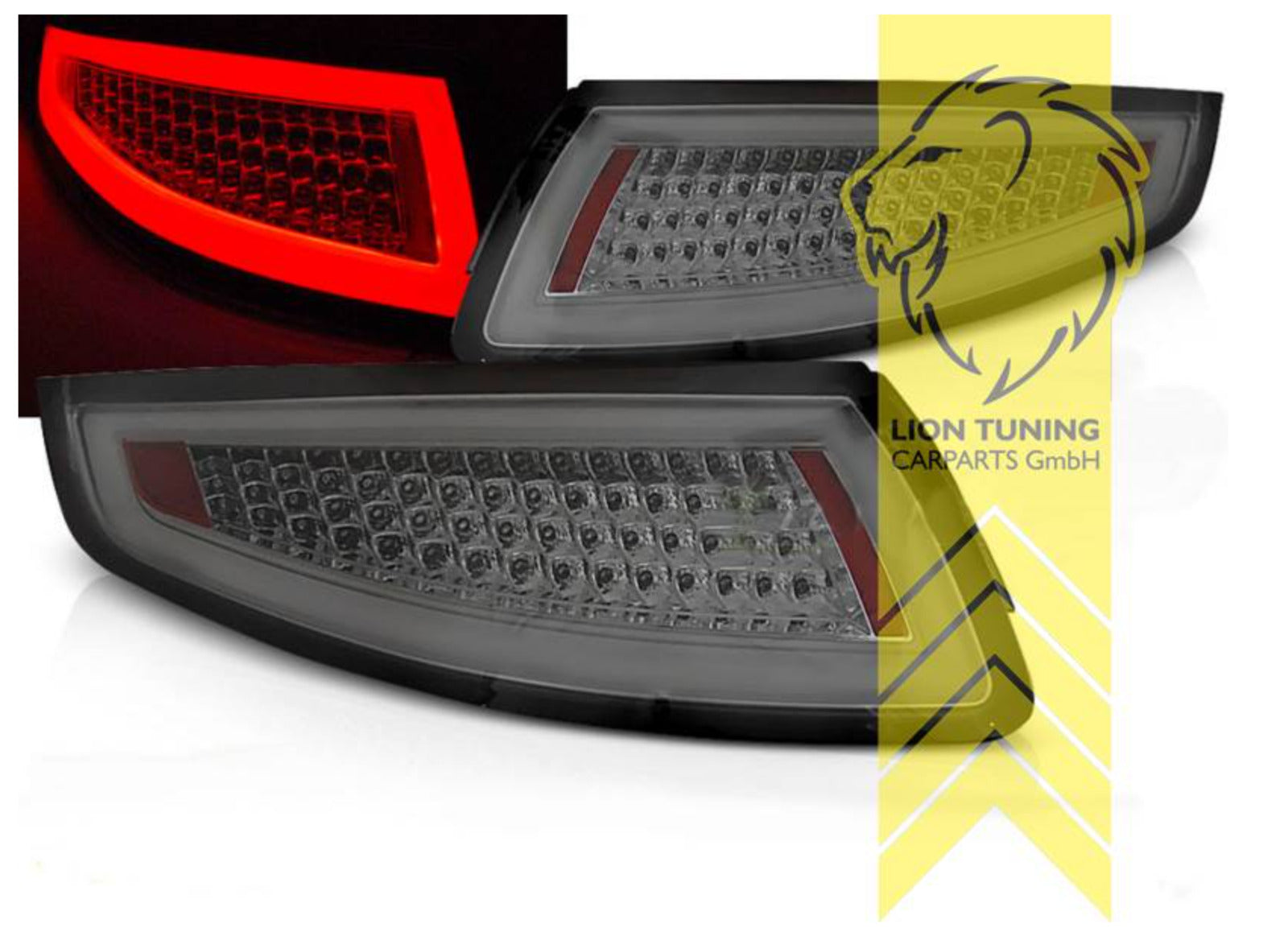 LT Pair LED DRL Lightbar Halo Ring Rear Tail Lights Porsche 911 Type 997 black