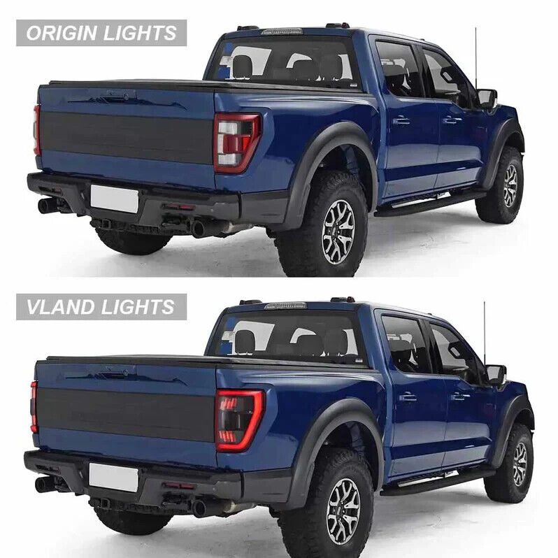 VLAND 2021-2023 Ford F150 F-150 LED DRL Lightbar Rear Lights Tail Lamps LHD