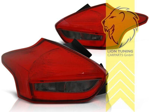 LT Pair LED Rear Lights Tail Lamps Ford Focus 3 MK3 15+ hatchback red black LHD