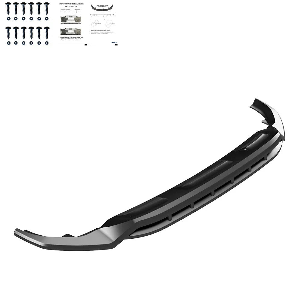 OW Front Bumper Lip Splitter Valance AUDI SQ8 / Q8 S-Line Mk1 18-23 Gloss Black