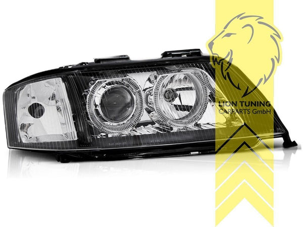 LT Pair LED DRL Halo Headlights Audi A6 C5 4B 99-01 Sedan Avant black