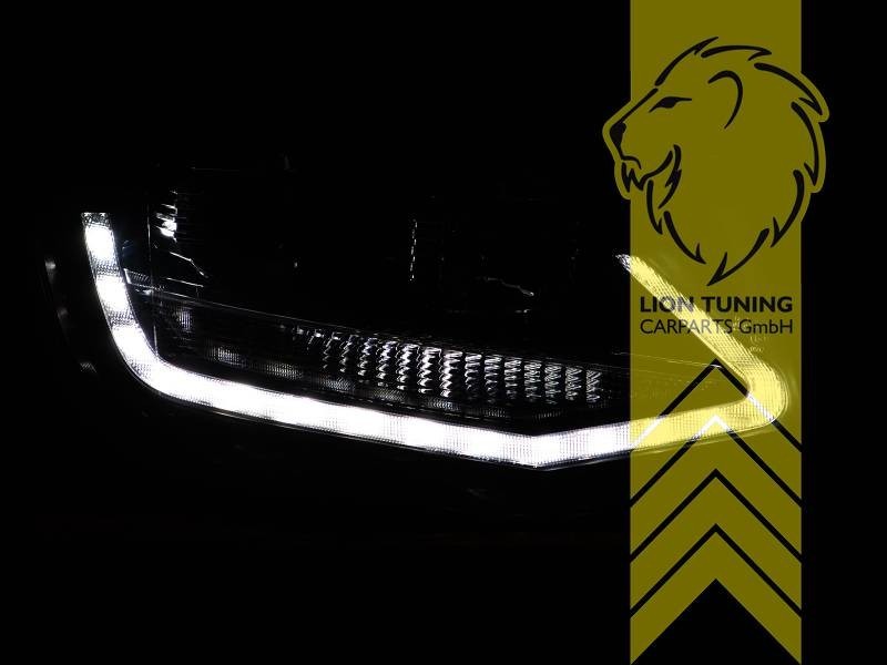 LT Pair LED DRL Halo Headlights VW T6 15-19 Bus Transporter Multivan chrome LHD