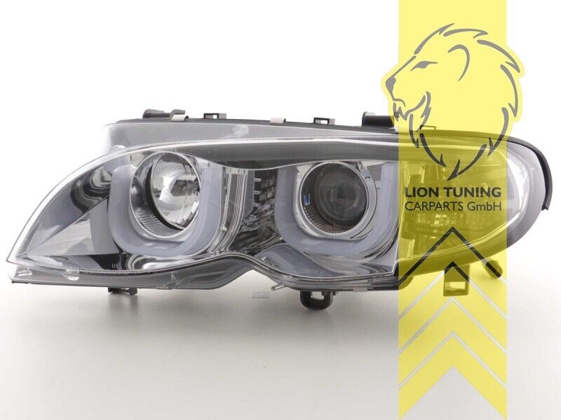 LT LED DRL Halo Angel Eye headlights BMW E46 Limousine Touring chrome 01-05 LHD