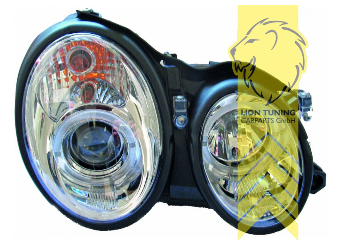 LT Pair LED DRL HALO RING EYE Headlights CLK C208 Coupe A208 Cabrio chrome LHD