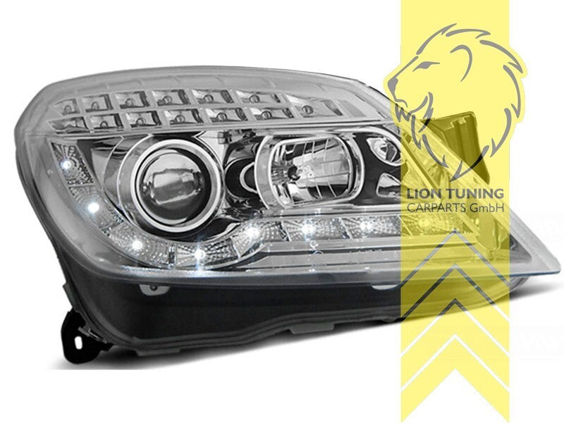 LT Pair LED DRL Angel Eye Headlights Opel Vauxhall Astra H 04-10 chrome LHD