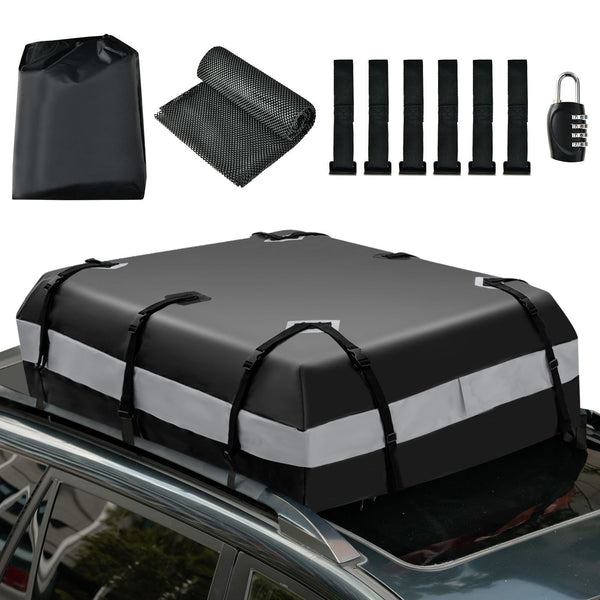 Waterproof Rooftop Luggage Car Roof Bag + Non-Slip Mat + 6 Door Hooks
