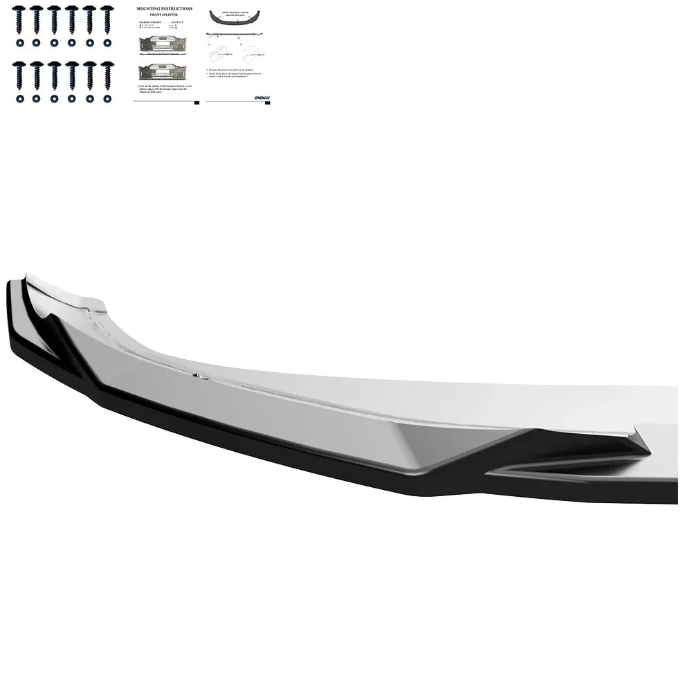 OW Front Bumper Lip Splitter VW Tiguan R-Line Mk3 2024+ Gloss Black