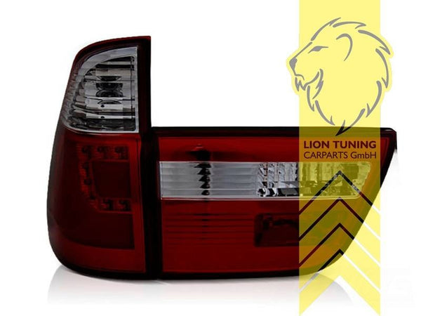 LT LED Lightbar DRL Rear Lights Tail Lamps BMW E53 00-03 X5 red smoke Black LHD
