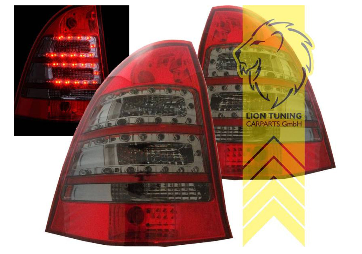 LT Pair LED DRL Rear lights Tail Lamps Merc S203 T-Model C-Class red black LHD