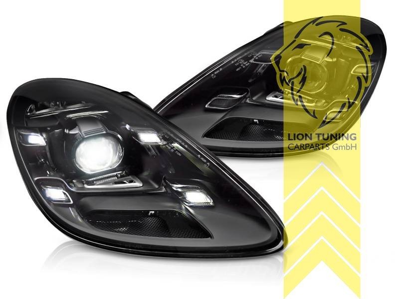 LT Pair LED Headlights Lightbar DRL Porsche Boxster Cayman 718 black LHD