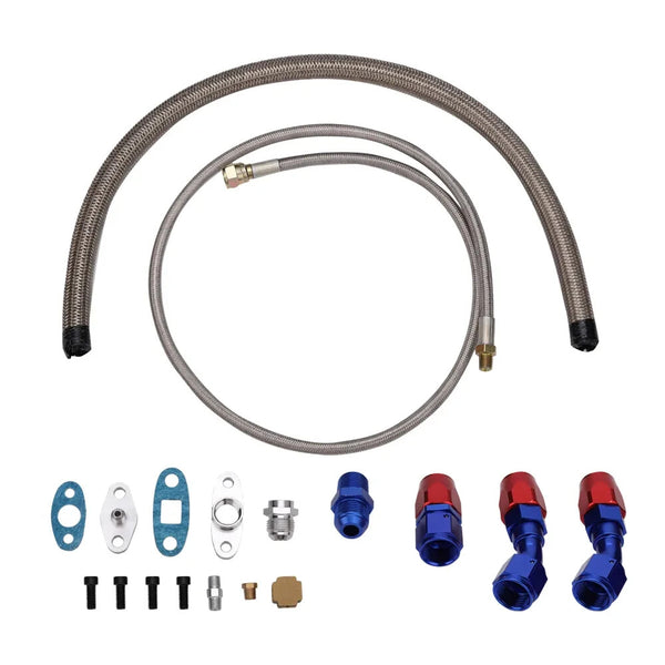 MXPR T04E Universal Turbo Charger Kit Intercooler Bundle t3 flange pipe bov adap