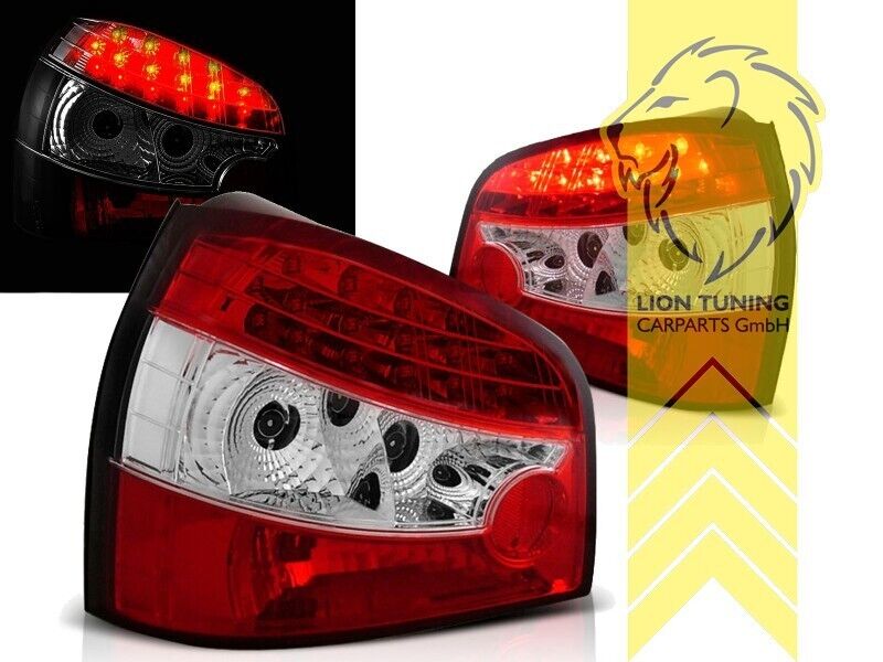 LT Pair LED Lightbar Rear Lights Tail Audi A3 8L 96-03 red white LHD