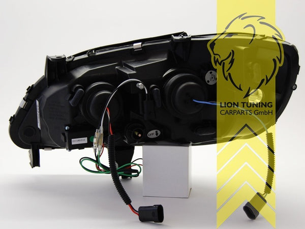 LT Pair LED DRL Halo Lightbar Headlights Opel Zafira A F75 Black 99-05 LHD